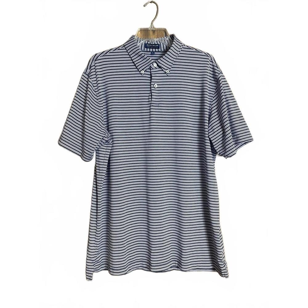 Peter Millar Men's Competition Stripe Stretch Jersey Polo XL